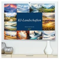 Produktbild: KI-Landschaften - Malerisch durch das Jahr (hochwertiger Premium Wandkalender 2027 DIN A2 quer), Kunstdruck in Hochglanz