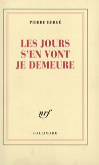 Produktbild: Les jours s'en vont je demeure