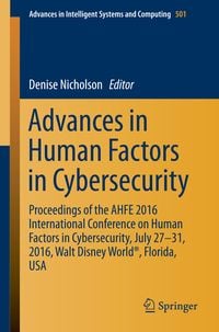 Produktbild: Advances in Human Factors in Cybersecurity