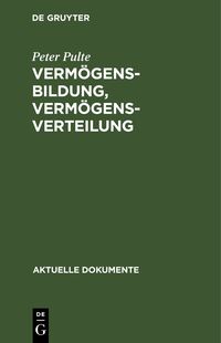 Produktbild: Verm&ouml;gensbildung, Verm&ouml;gensverteilung