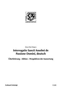 Produktbild: Interrogatio Sancti Anselmi de Passione Domini, deutsch