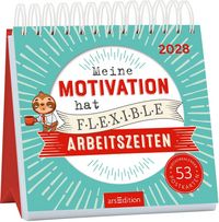 Produktbild: Postkartenkalender Meine Motivation hat flexible Arbeitszeiten 2028