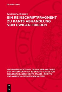 Produktbild: Ein Reinschriftfragment zu Kants Abhandlung vom ewigen Frieden