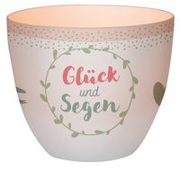Produktbild: Windlicht aus Porzellan - Gl&uuml;ck und Segen