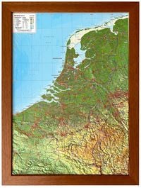 Produktbild: Relief Belelux klein mit Holzrahmen 1:400.000