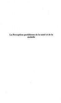 Produktbild: La perception quotidienne de la sante et de la maladie