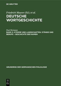 Produktbild: St&auml;mme und Landschaften. St&auml;nde und Berufe &ndash; Geschichte der Namen