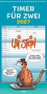 Produktbild: Uli Stein Timer f&uuml;r zwei 2027: Monatskalender f&uuml;r die Wand