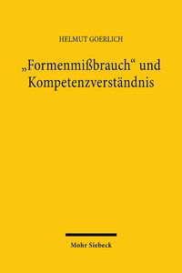 Produktbild: "Formenmi&szlig;brauch" und Kompetenzverst&auml;ndnis
