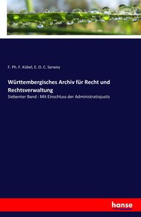 Produktbild: W&uuml;rttembergisches Archiv f&uuml;r Recht und Rechtsverwaltung