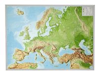 Produktbild: Reliefkarte Europa Gross 1 : 8.000.000 mit Aluminium Rahmen