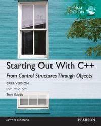 Produktbild: Starting Out with C++ from Control Structures through Objects, Brief Version, Global Edition