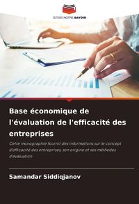 Produktbild: Base &eacute;conomique de l'&eacute;valuation de l'efficacit&eacute; des entreprises