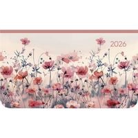Produktbild: Alpha Edition - Ladytimer Pad Flower Field 2026 &ndash; Taschenkalender 15,6&times;9 cm im Querformat mit Wochen&uuml;bersicht & Notizbereich, floraler Buchkalender & Terminplaner f&uuml;r Schule, Beruf & Alltag