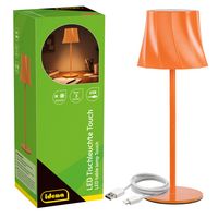 Produktbild: Idena LED Tischleuchte Touch Metall/Kunststoff orange 9x24,5cm Akku USB dimmbar 3 Modi Innen