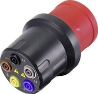 Produktbild: VOLTCRAFT VMA-3L 32 Messadapter CEE-Stecker 32A 5polig - Buchse 4mm Dunkelgrau, Rot