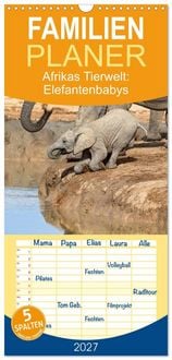 Produktbild: Familienplaner 2027 - Afrikas Tierwelt: Elefantenbabys mit 5 Spalten (Wandkalender, 21 x 45 cm) CALVENDO