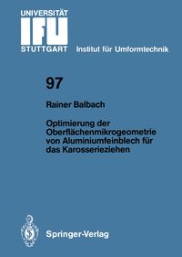 Produktbild: Optimierung der Oberfl&auml;chenmikrogeometrie von Aluminiumfeinblech f&uuml;r das Karosserieziehen