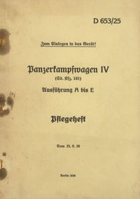 Produktbild: Panzerkampfwagen IV (Sd.Kfz. 161) Ausf&uuml;hrung A bis E - Pflegeheft