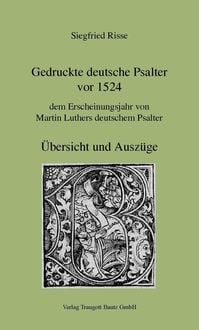 Produktbild: Gedruckte deutsche Psalter vor 1524