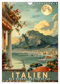 Produktbild: Italien - Old School Poster Style (Wandkalender 2026 DIN A4 hoch), CALVENDO Monatskalender