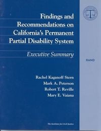 Produktbild: Findings and Recommendations on California's Permanent Partial Disability System
