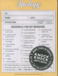Produktbild: Knock Knock Apology Nifty Note
