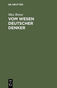 Produktbild: Vom Wesen deutscher Denker