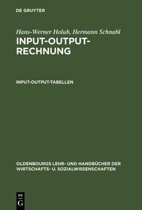 Produktbild: Input-Output-Rechnung: Input-Output-Tabellen