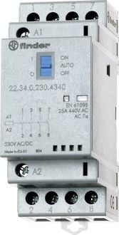 Produktbild: Finder 22.34.0.024.4740 Sch&uuml;tz 3 Schlie&szlig;er, 1 &Ouml;ffner 24 V/DC, 24 V/AC 25A 1St.