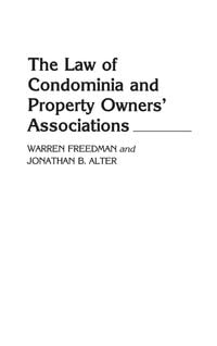 Produktbild: The Law of Condominia and Property Owners' Associations