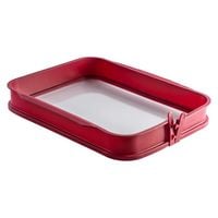Produktbild: Coox Auflaufform gro&szlig; mit Glas-Servierplatte Silikon Backform f&uuml;r Aufl&auml;ufe und Kuchen