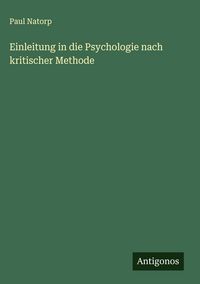 Produktbild: Einleitung in die Psychologie nach kritischer Methode