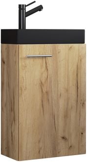 Produktbild: 2-tlg Waschtisch Slito Toilette schmal Schwarz
