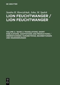 Produktbild: Translations, Short Publications, Adaptations and Productions