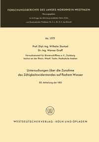Produktbild: Untersuchungen &uuml;ber die Zunahme des Z&auml;higkeitswiderstandes auf flachem Wasser