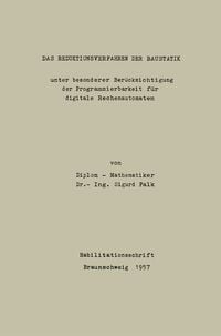 Produktbild: Das Reduktionsverfahren der Baustatik