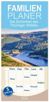 Produktbild: Familienplaner 2026 - Die Sch&ouml;nheit des Th&uuml;ringer Waldes mit 5 Spalten (Wandkalender, 21 x 45 cm) CALVENDO