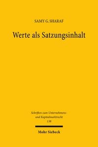 Produktbild: Werte als Satzungsinhalt