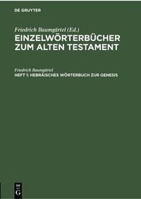 Produktbild: Hebr&auml;isches W&ouml;rterbuch zur Genesis