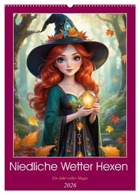 Produktbild: Niedliche Wetter Hexen (Wandkalender 2026 DIN A2 hoch), CALVENDO Monatskalender