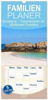 Produktbild: Familienplaner 2027 - Bretagne - Traumk&uuml;sten im s&uuml;dlichen Finist&egrave;re mit 5 Spalten (Wandkalender, 21 x 45 cm) CALVENDO