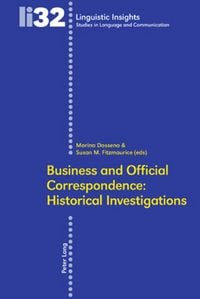Produktbild: Business and Official Correspondence: Historical Investigations