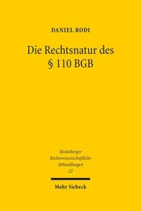 Produktbild: Die Rechtsnatur des &sect; 110 BGB