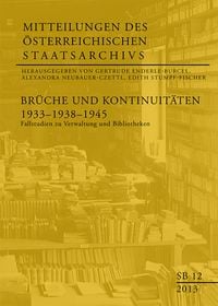 Produktbild: Br&uuml;che und Kontinuit&auml;ten 1933&ndash;1938&ndash;1945