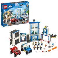 LEGO City 60246 Polizeistation mit Polizei-Motorrad Spielzeug für Kinder 