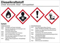 Produktbild: SafetyMarking 21.B2052 Hinweisschild Dieselkraftstoff Folie selbstklebend (B x H) 148 mm x 105 mm 1 St.