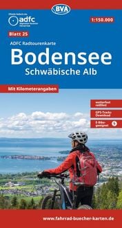 Produktbild: BVA ADFC Radtourenkarte Bodensee Schw&auml;bische Alb 1:150.000