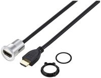 Produktbild: TRU COMPONENTS TC-11980456 HDMI Panel-Adapter Buchse HDMI-Buchse - HDMI-Stecker Silber Polzahl: 1 Kabell&auml;nge: 90 cm Inhalt: 1 St.