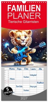Produktbild: Familienplaner 2027 - Tierische Gitarristen mit 5 Spalten (Wandkalender, 21 x 45 cm) CALVENDO